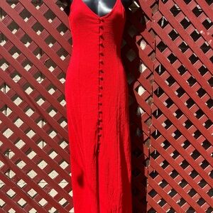 ASOS Elegant Red Button-Down Maxi Dress